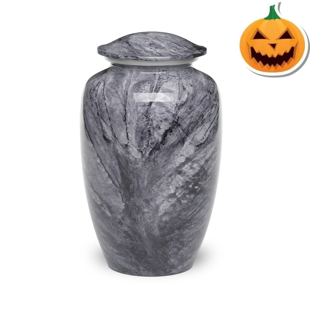 ADULT -Classic Alloy Urn - Hand-painted Stone-look Dark Gray
