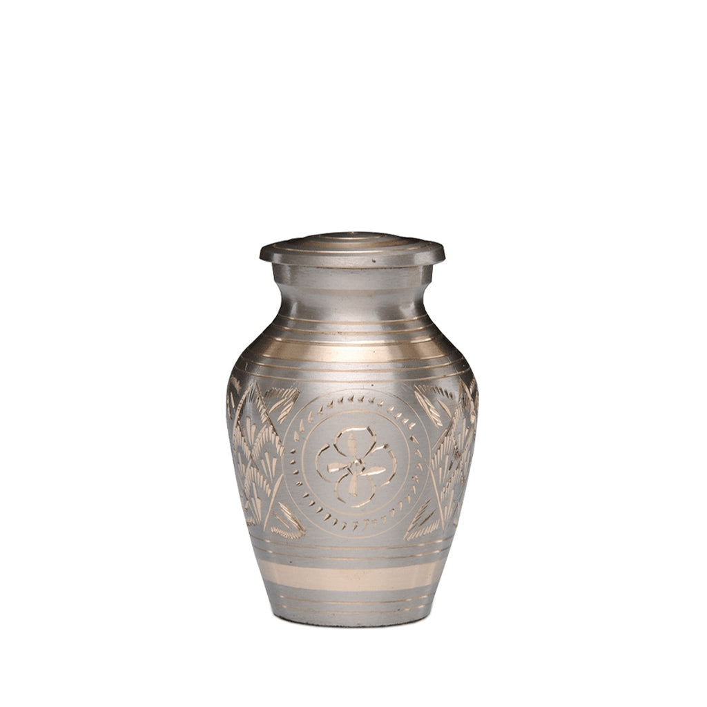 IMPERFECT SELECTION - KEEPSAKE-1575- Brass Urn - Platinum & Gold