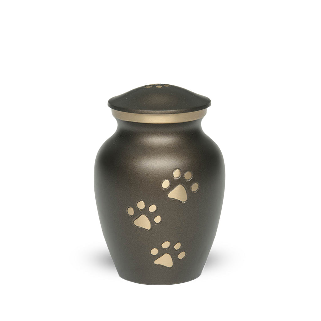 IMPERFECT SELECTION - EXTRA SMALL Brass Pet Urn - "Paws to Heaven"