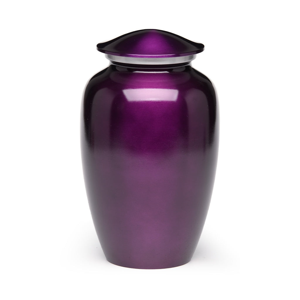 IMPERFECT SELECTION - ADULT Classic Alloy urn - Color Perfection Silver-tone band - High-gloss Purple