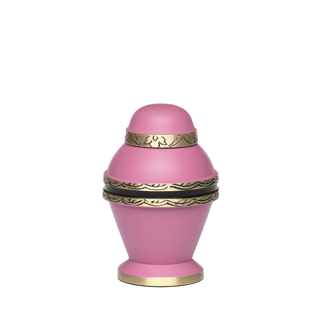 CLEARANCE ~ KEEPSAKE Brass Urn -1962- Dome Top Magenta Sky
