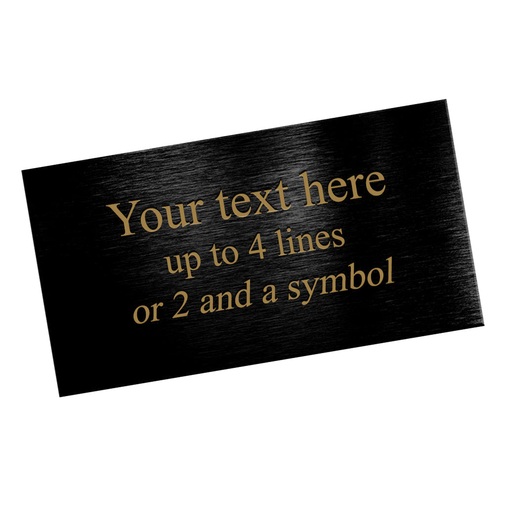 Engraved Brass Plate ~Size 5"x 2.25" Black plate - Brass text