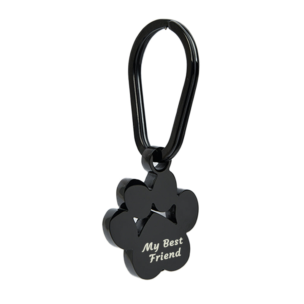Memorial Keychain in black color with message My best friend