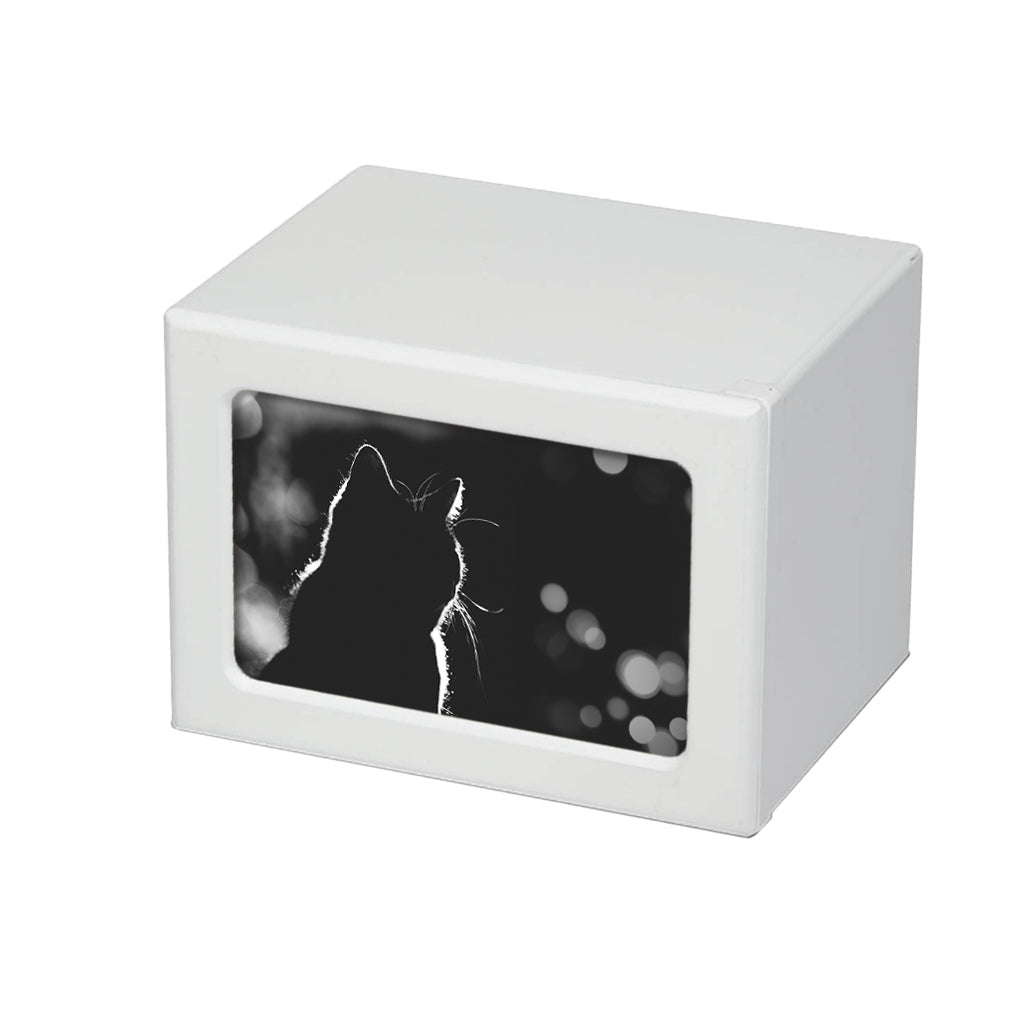 MEDIUM PY06 - Cat Silhouette at Night White