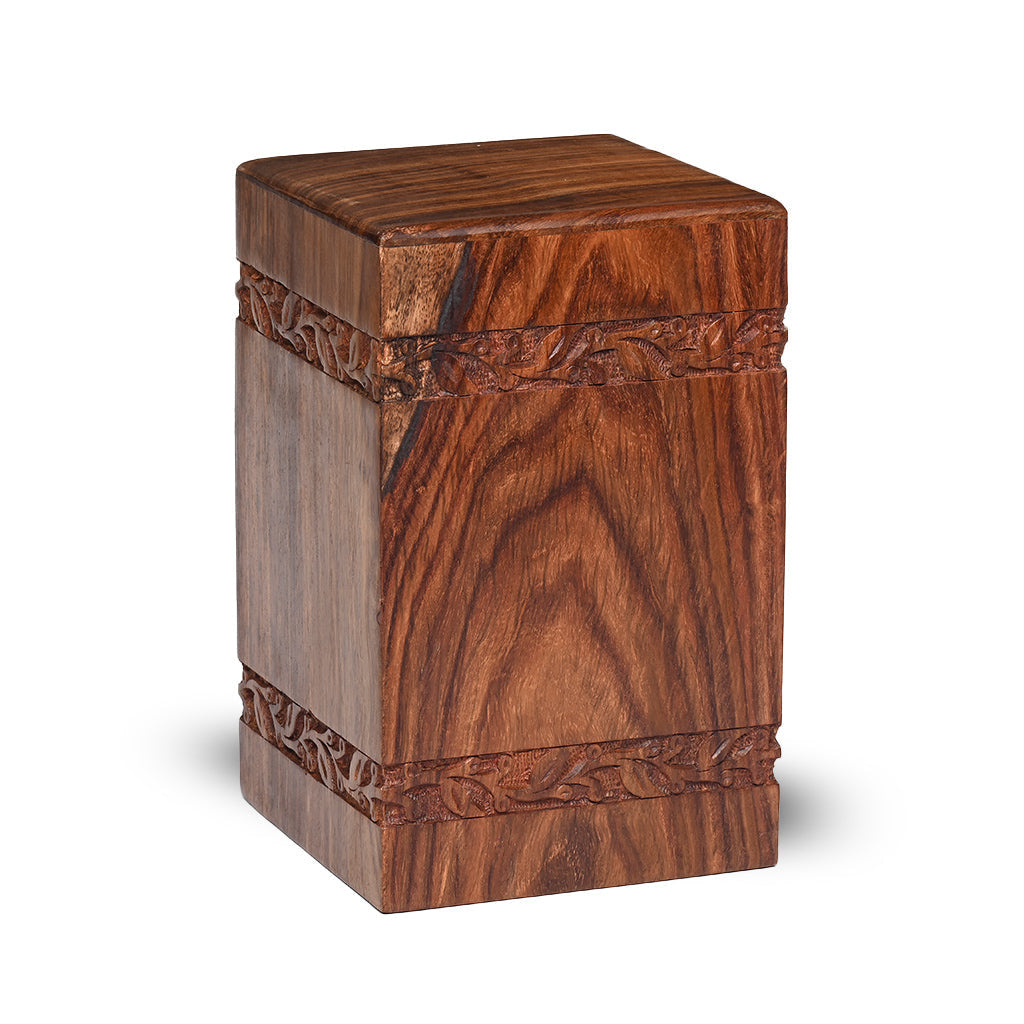 IMPERFECT SELECTION - ADULT - Rosewood Tower Urn -2733- Border w/blank panels