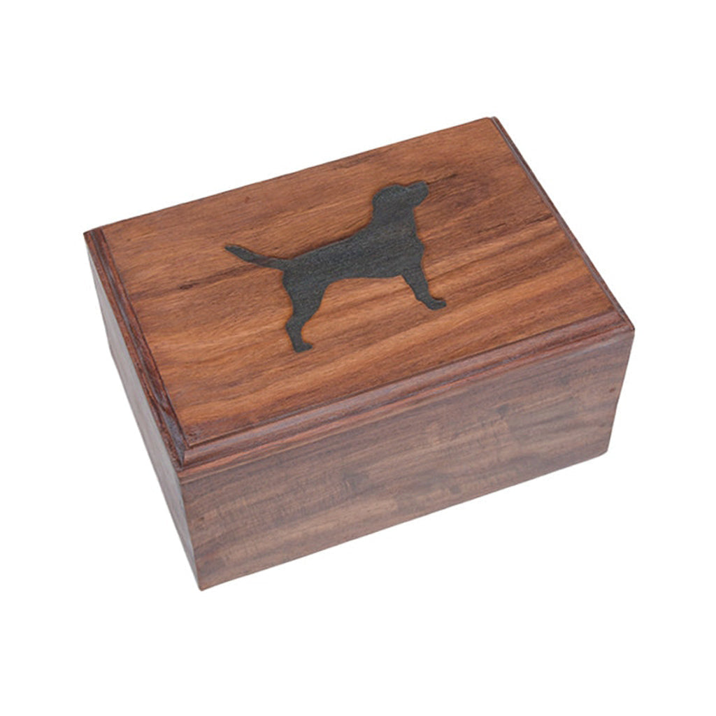 MEDIUM Rosewood Urn -2705- Bevel Edge - Dog Silhouette