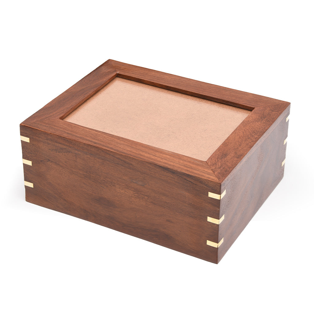 IMPERFECT SELECTION- LARGE - Rosewood Photo Frame Urn -517- Brass coners