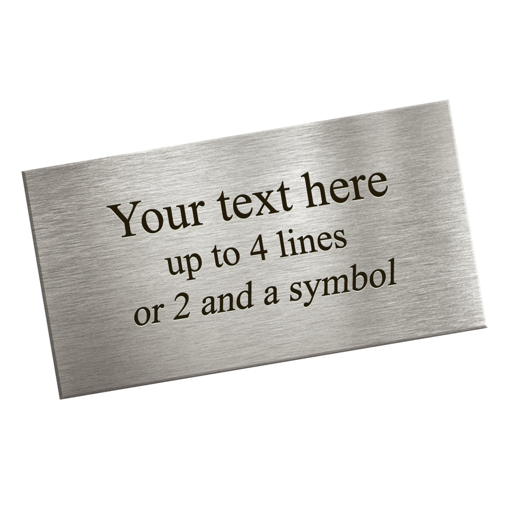 Engraved Brass Plate ~Size 5"x 2.25" Silver plate - Black text