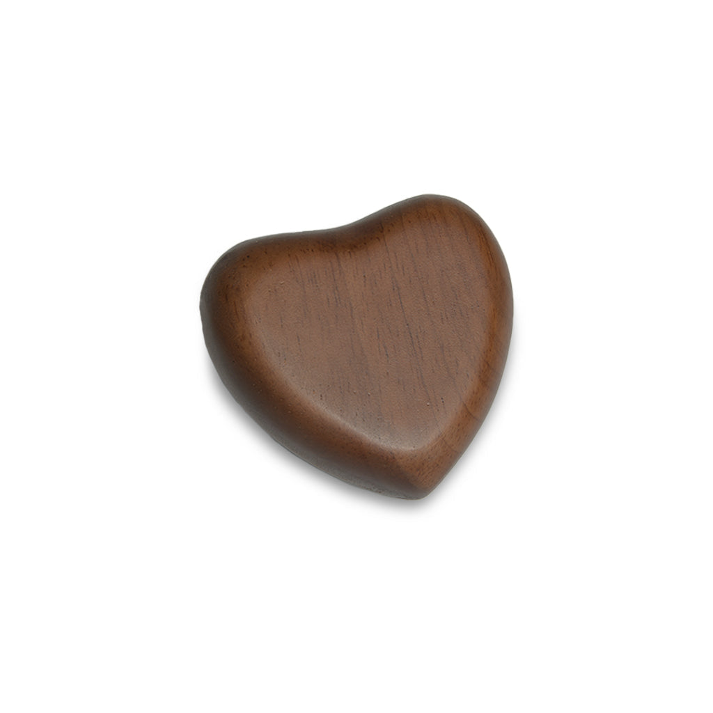 IMPERFECT SELECTION - KEEPSAKE - Rubberwood Heart Urn -1023 Espresso Brown