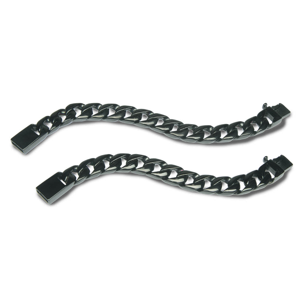 Black Curb Chain Bracelet Big Links – 7.25"
