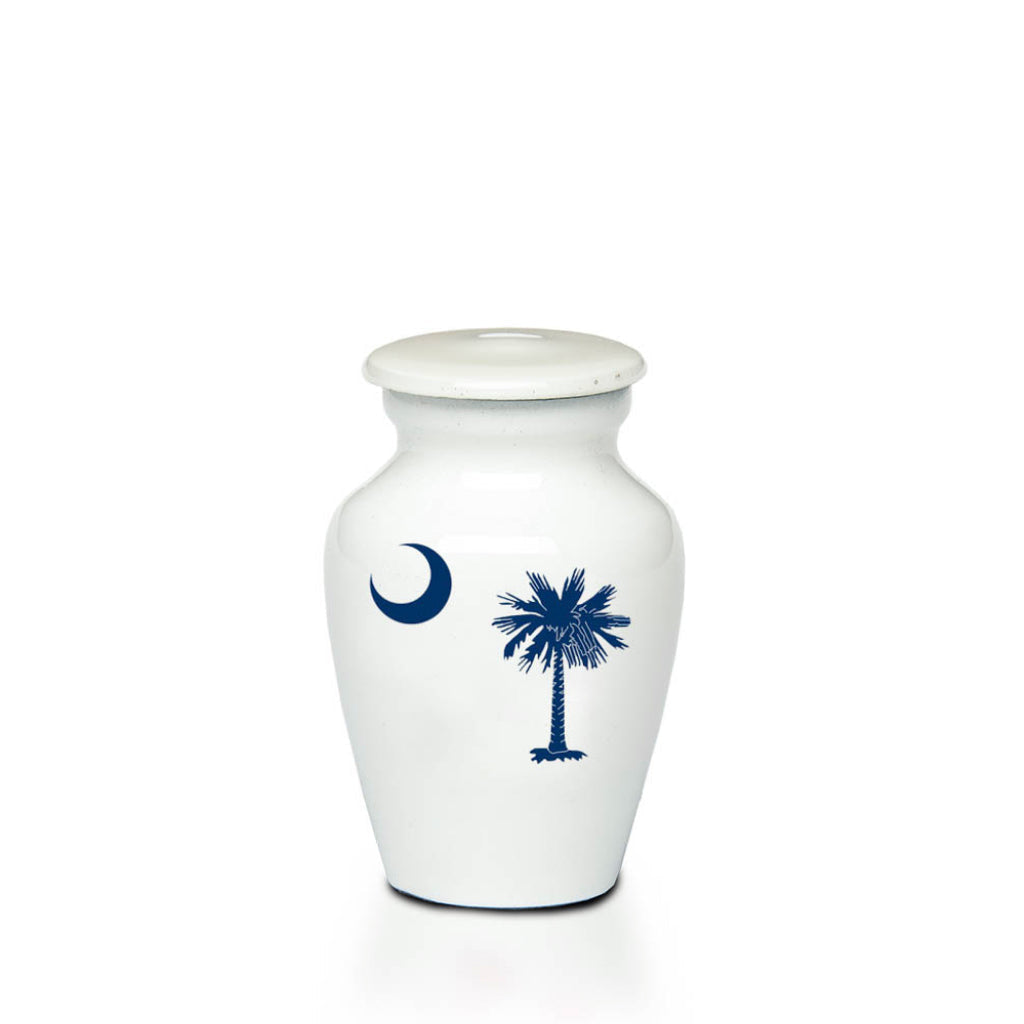 CLEARANCE - KEEPSAKE -Alloy Urn -4000- WHITE with SOUTH CAROLINA design