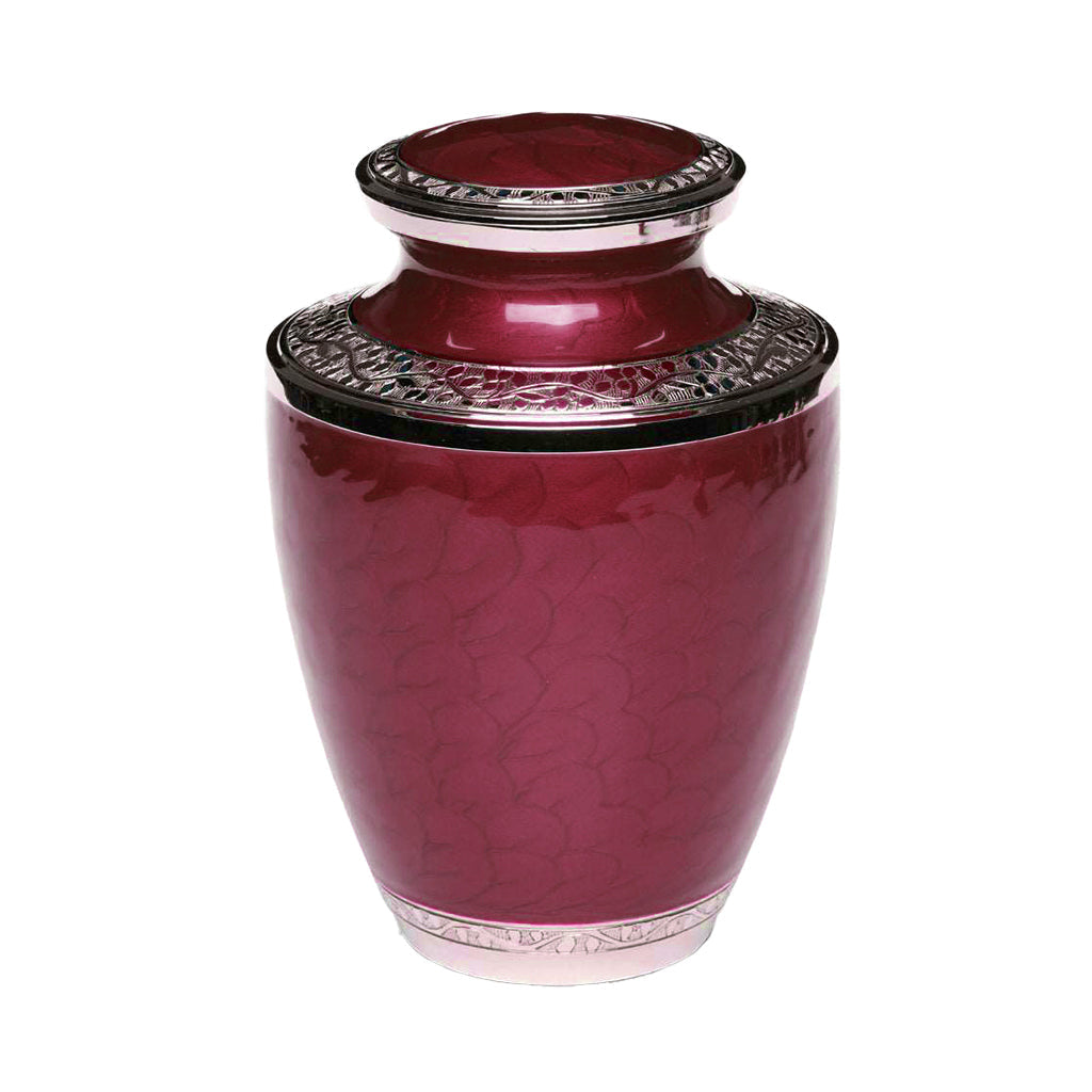 IMPERFECT SELECTION - ADULT - Nickel plated Brass Urn 5-5542- RED Wine with Silver