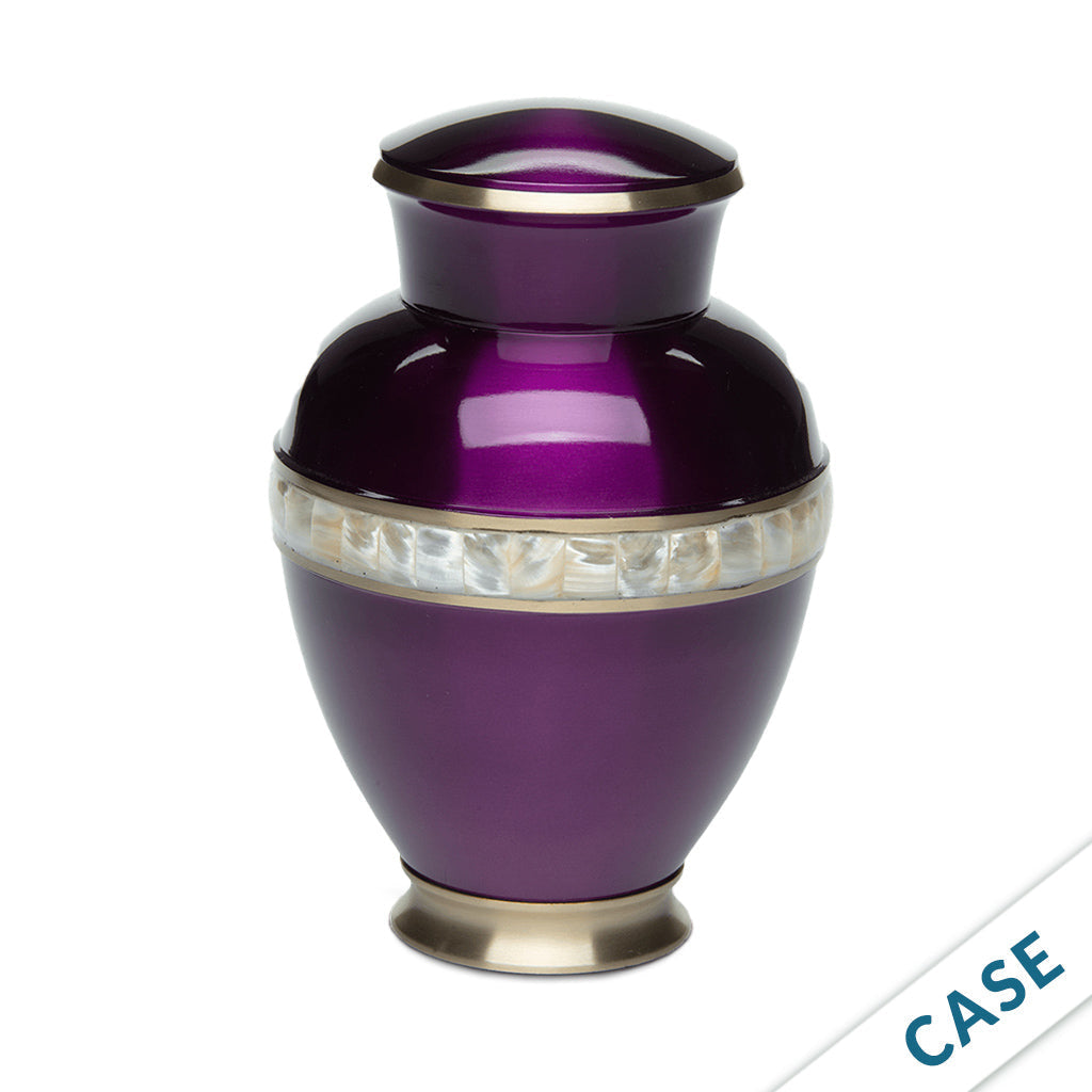 ADULT - Brass Urn -5000-1 - High-gloss Mother of Pearl - Case of 6 Purple