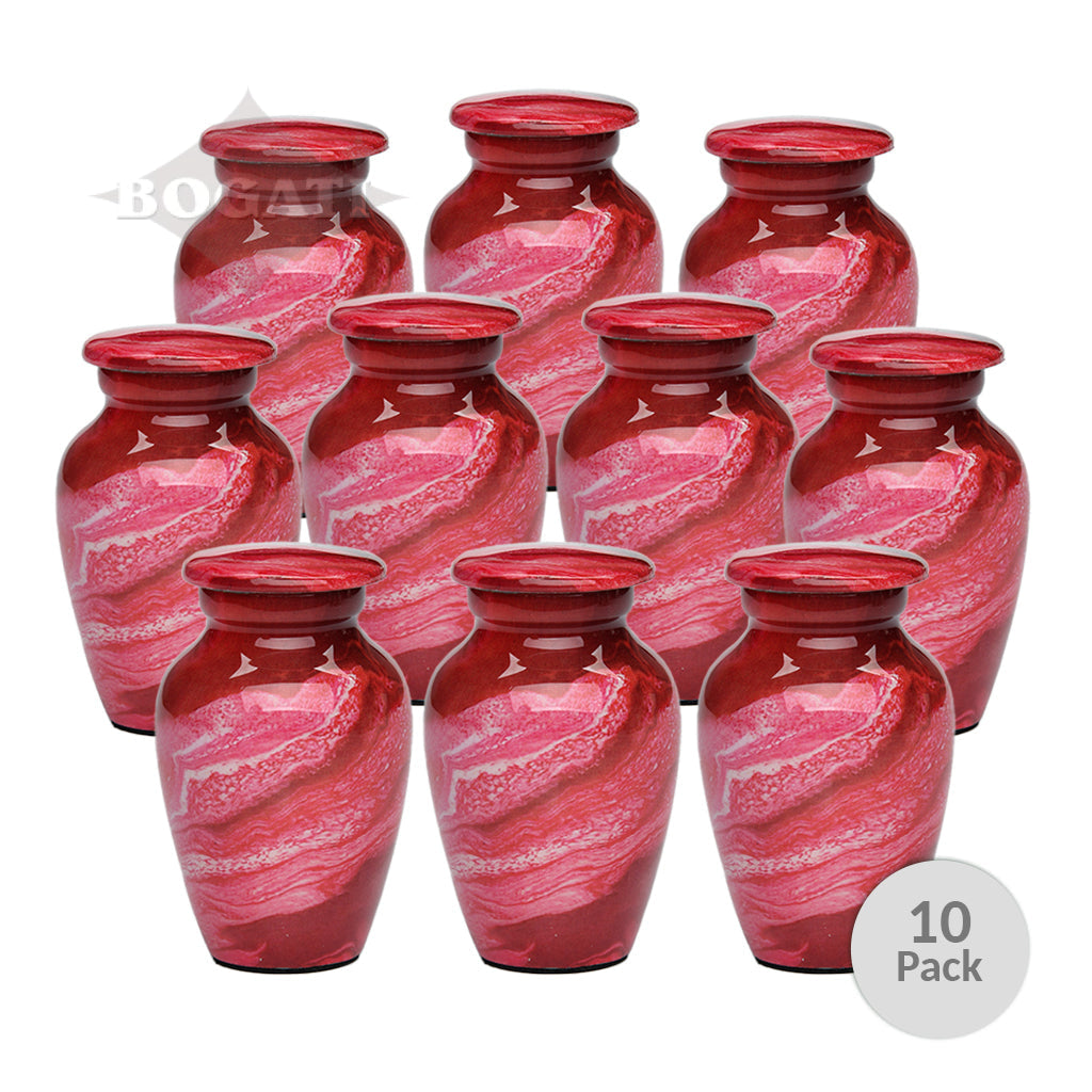 KEEPSAKE Classic Alloy Urn -9001- Red Swirl - Pack of 10
