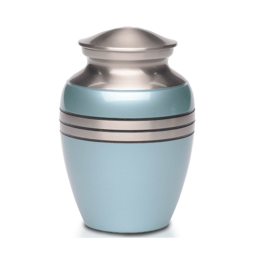 IMPERFECT SELECTION SMALL Classic Brass Urn -2480 – Metallic BLUE Three Rings