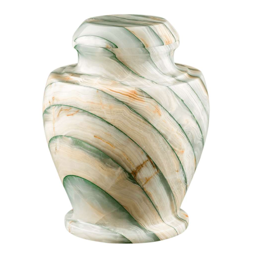 ADULT - Carpel Onyx Green Natural Marble Urn