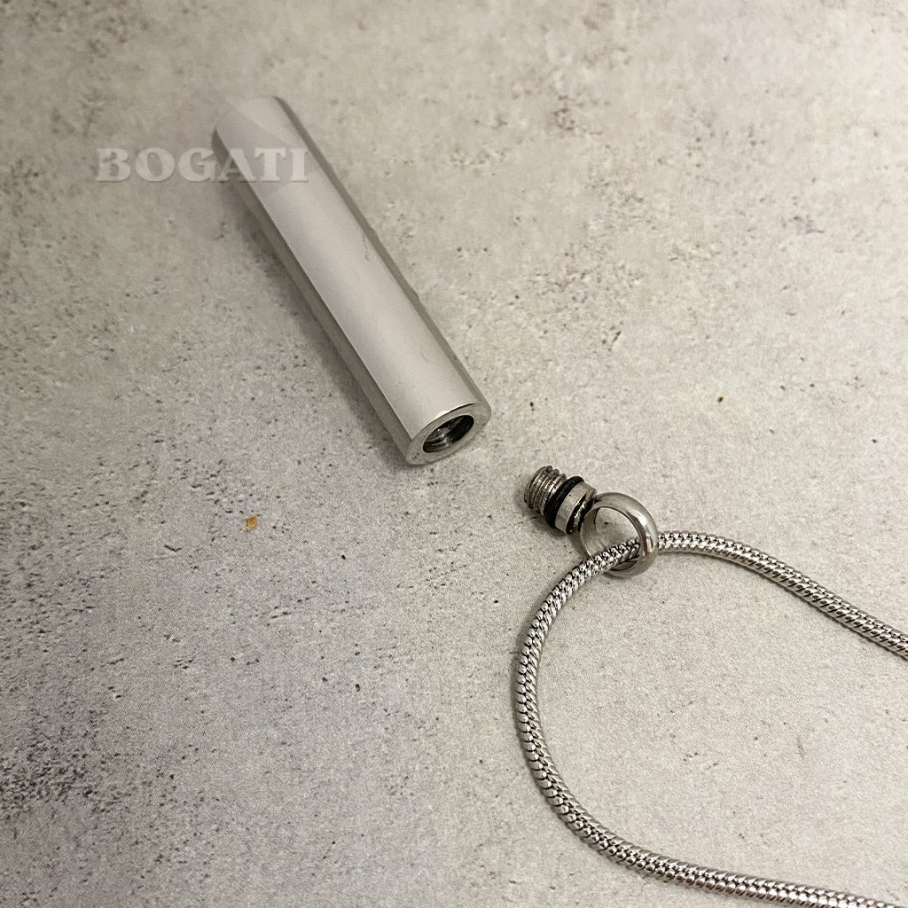 Three  black Paw Print Cylinder - Cremation Pendant