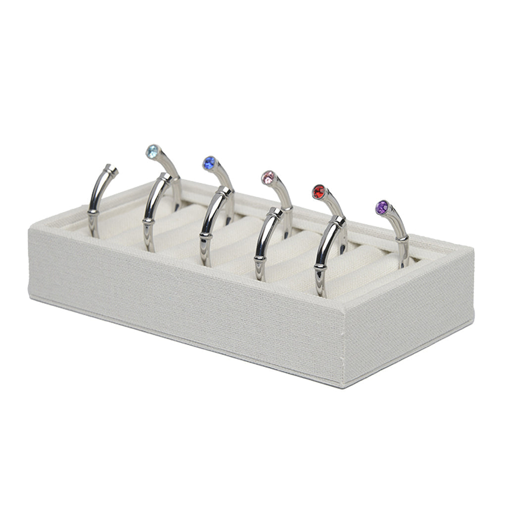 J-BANGLE-01 - Set of 5 Jeweled Bangle Bracelets - Silver-tone with Crystals