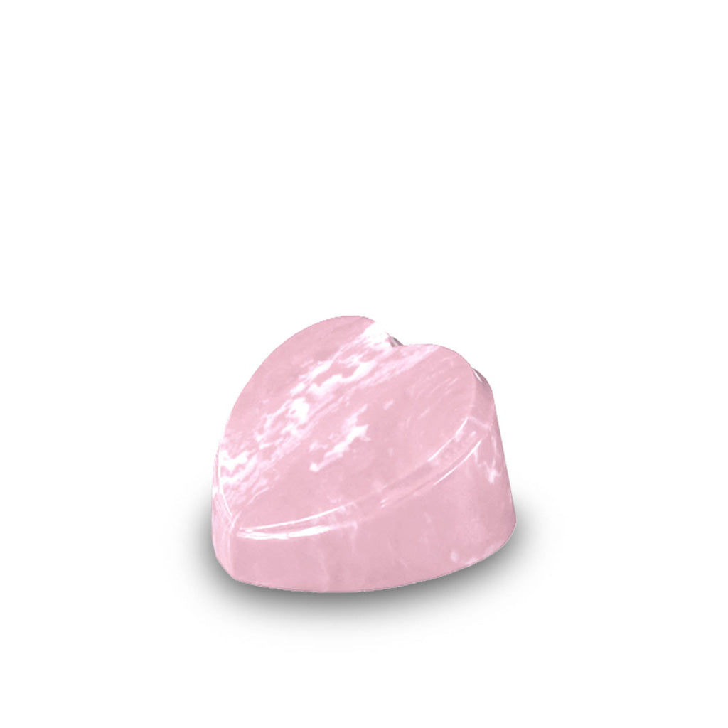 The Heart Urn - Cultured Marble - Keepsake 12 cu in Pink