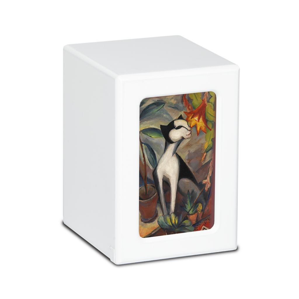 MEDIUM PY06 -White- Tall Cat with Lily