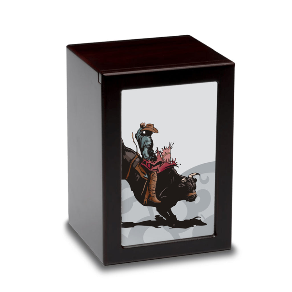 EXTRA LARGE Photo Frame urn - PY06 - Bull Rider Dark Cherry