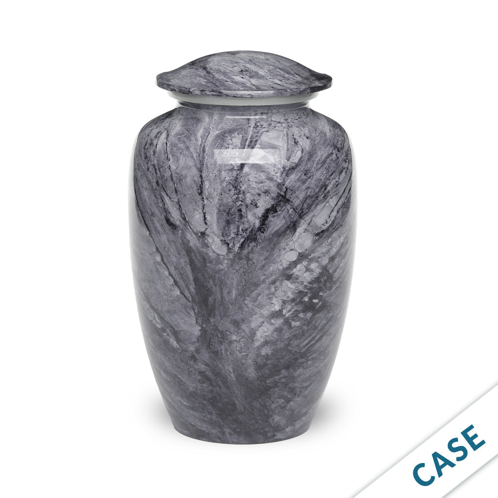 ADULT -Classic Alloy Urn - Hand-painted Stone-look - Case Dark Gray