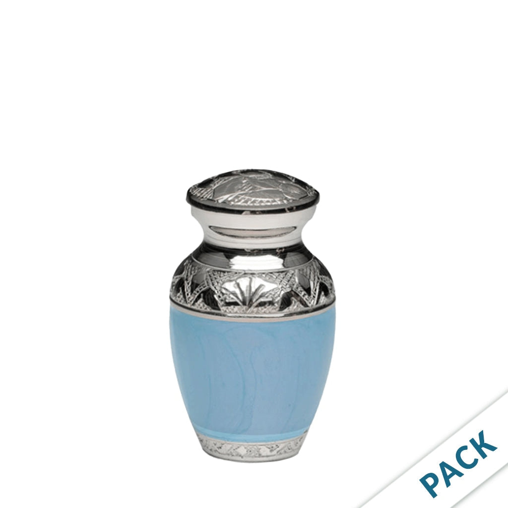 KEEPSAKE Nickel Plated Brass Urn -1528- Fleur-de-Lis - Pack of 10 Blue