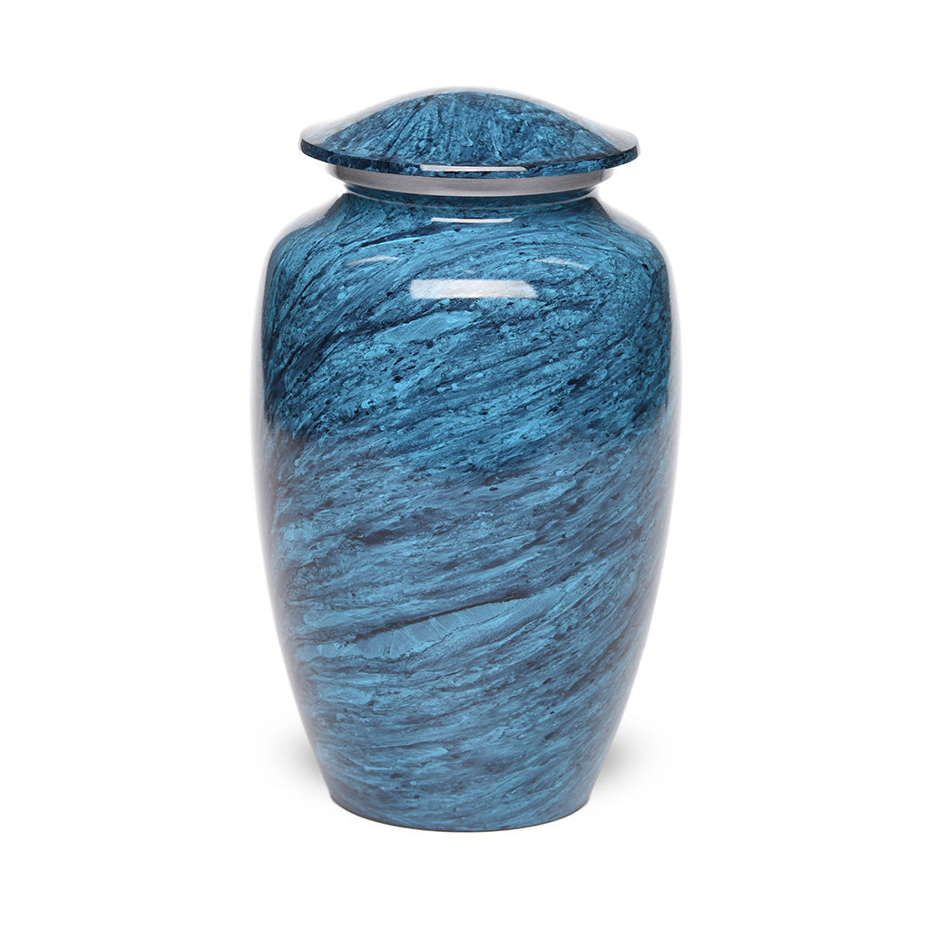 ADULT Classic Alloy urn -1600- Jewel Marbled Stone Teal