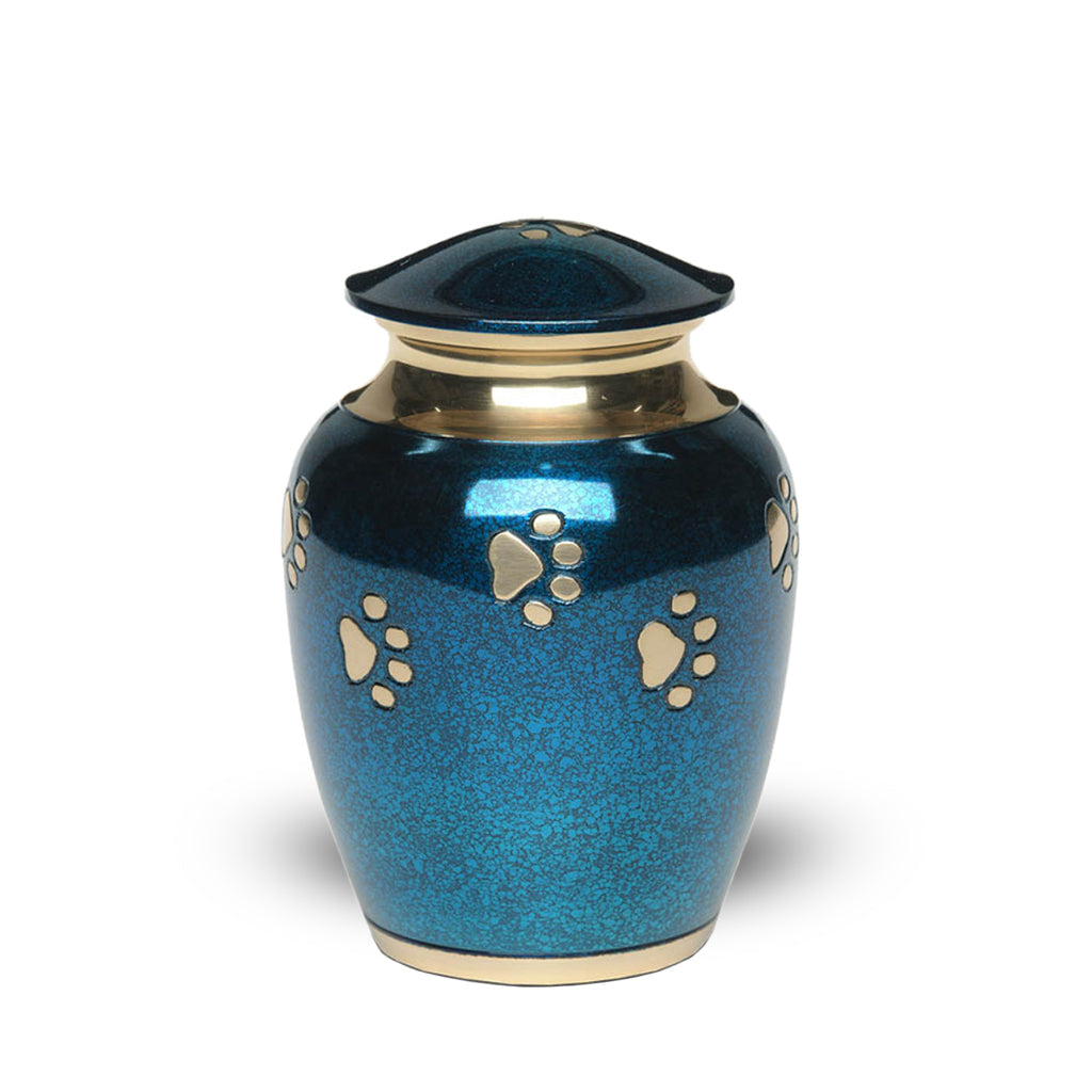 SMALL Brass Pet Urn - "Forever Paw"