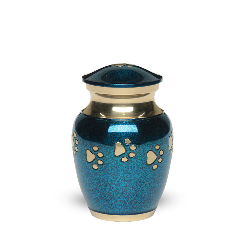 EXTRA SMALL Brass Pet Urn - "Forever Paw"
