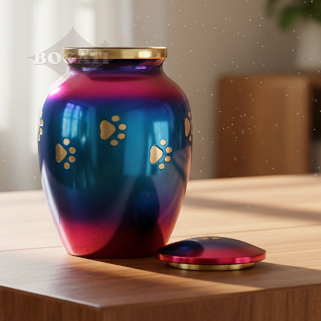 MEDIUM Brass Pet Urn - "Forever Paw"