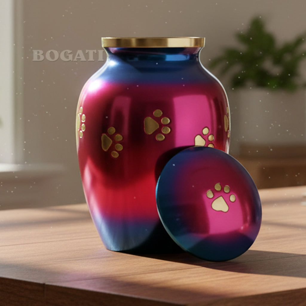 MEDIUM Brass Pet Urn - "Forever Paw"