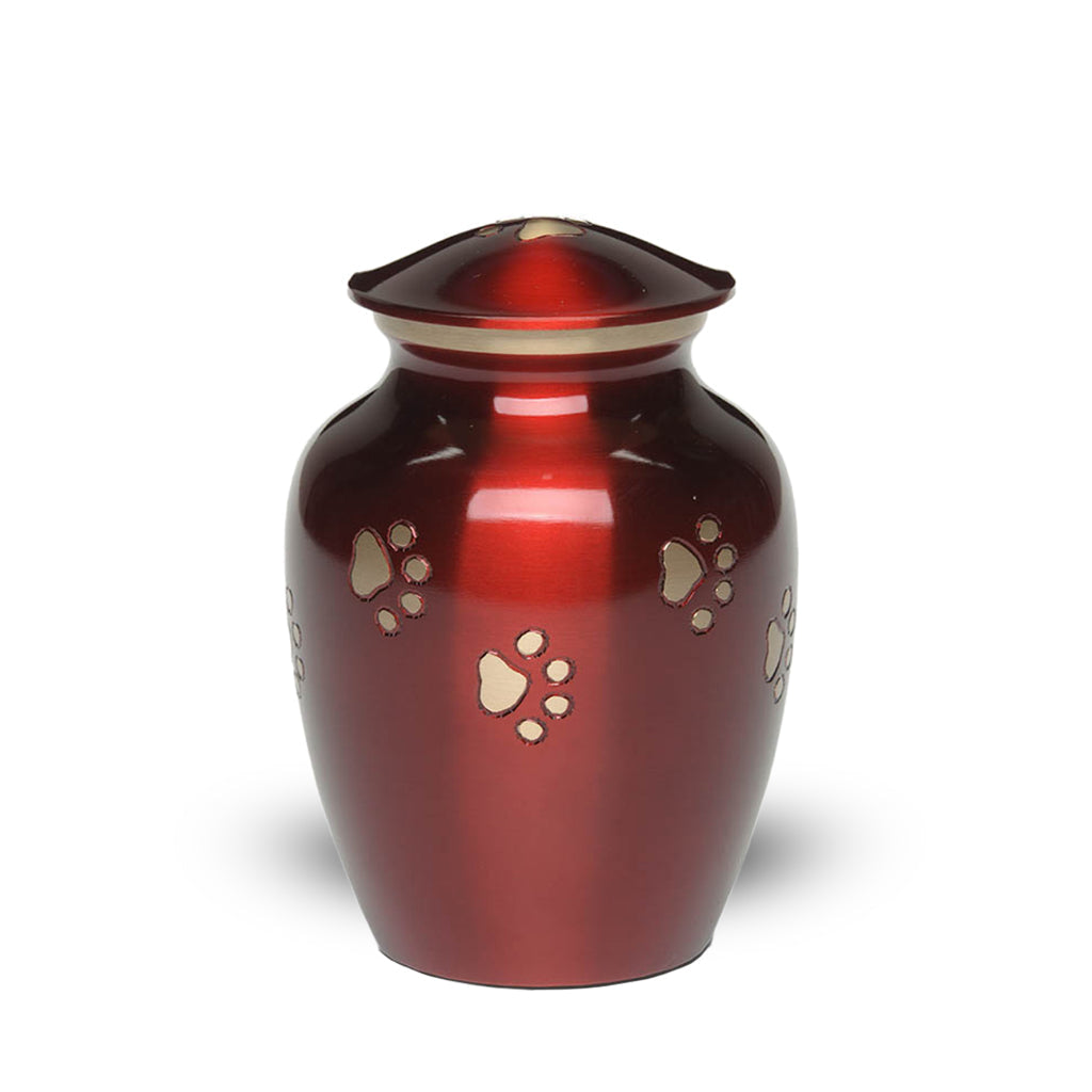 SMALL Brass Pet Urn - "Forever Paw"