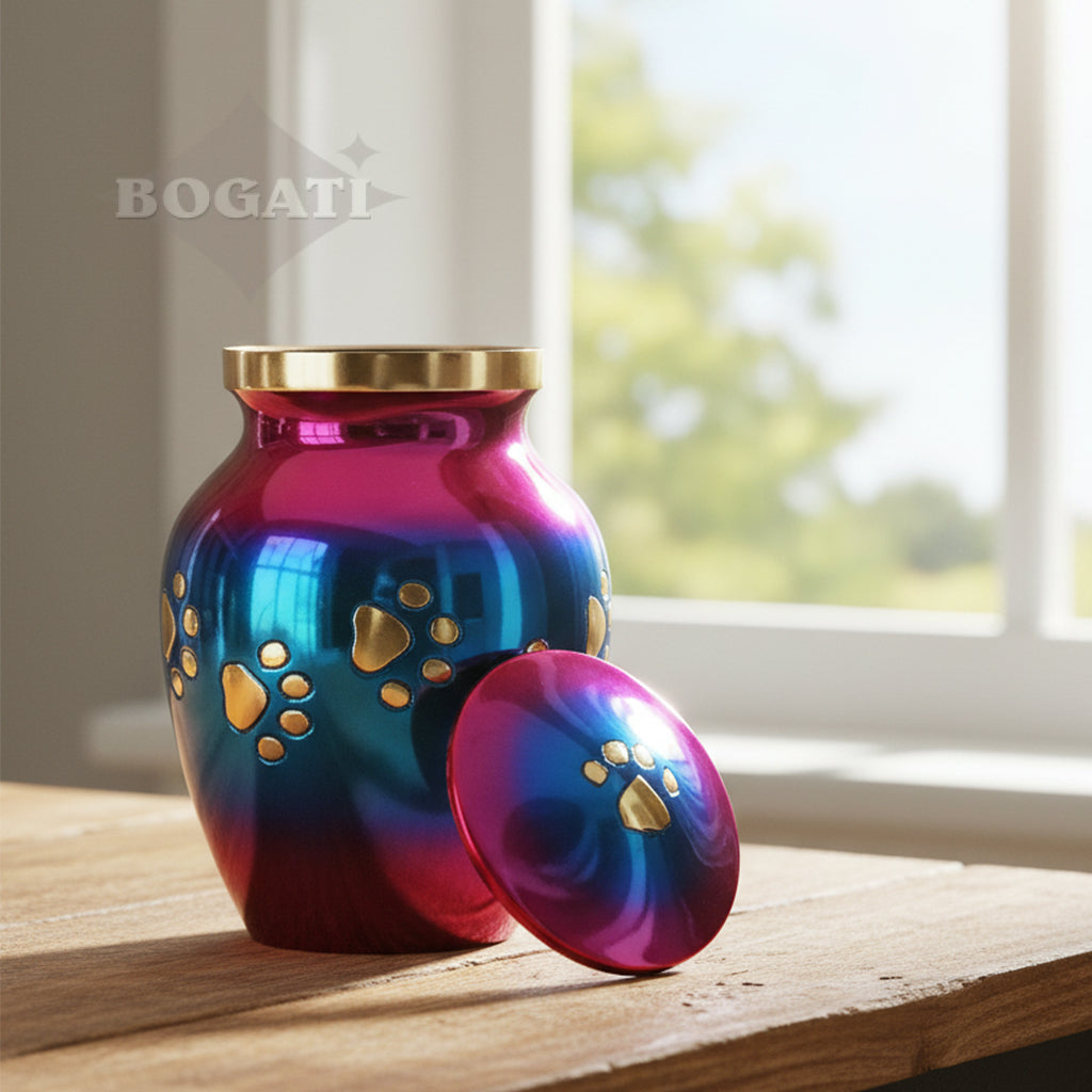 EXTRA SMALL Brass Pet Urn - "Forever Paw"