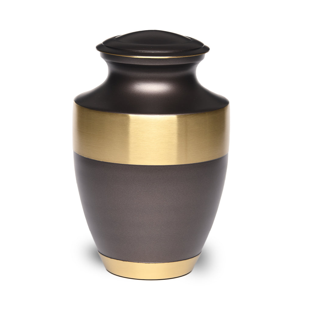 ADULT - Brass Urn -1673- Sparta Deep Brown with Brass Bands