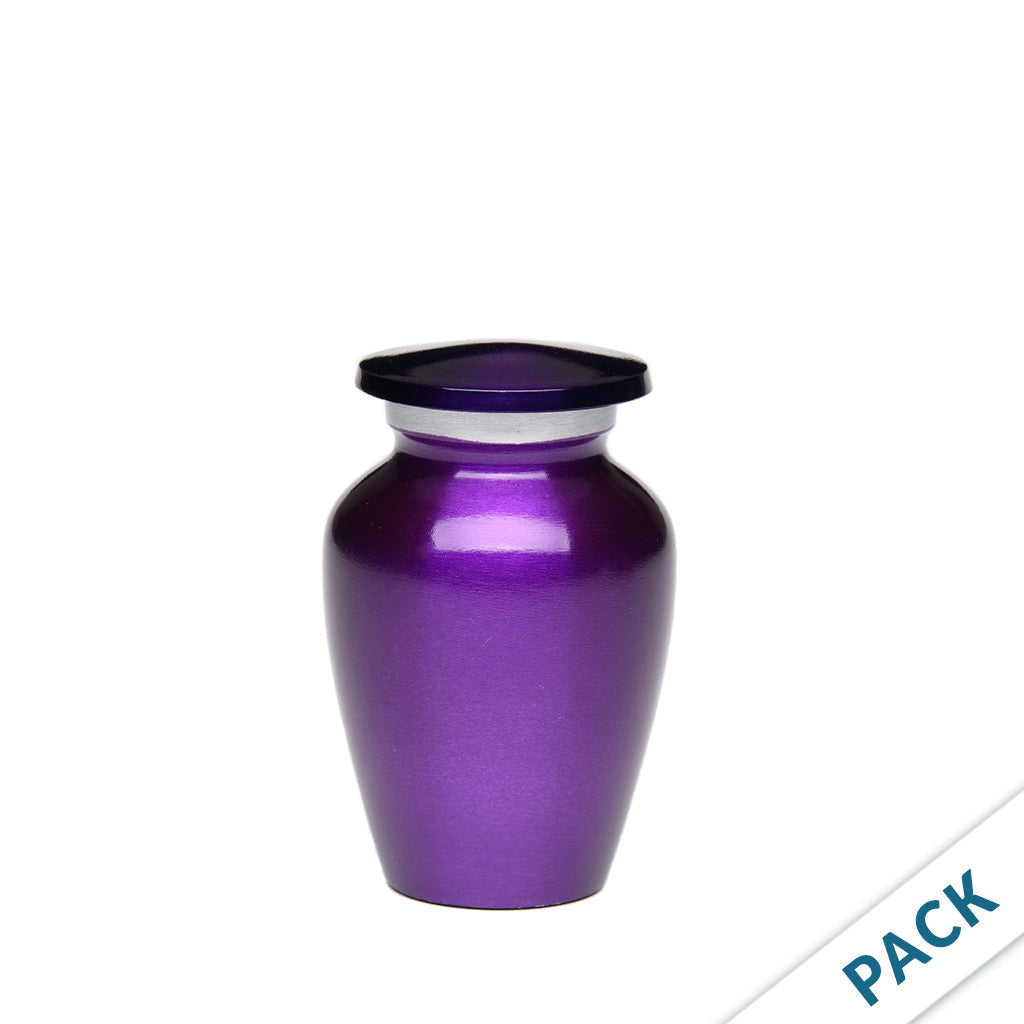 KEEPSAKE Classic Alloy urn -Color Perfection - High-Gloss-Pack of 10 Purple