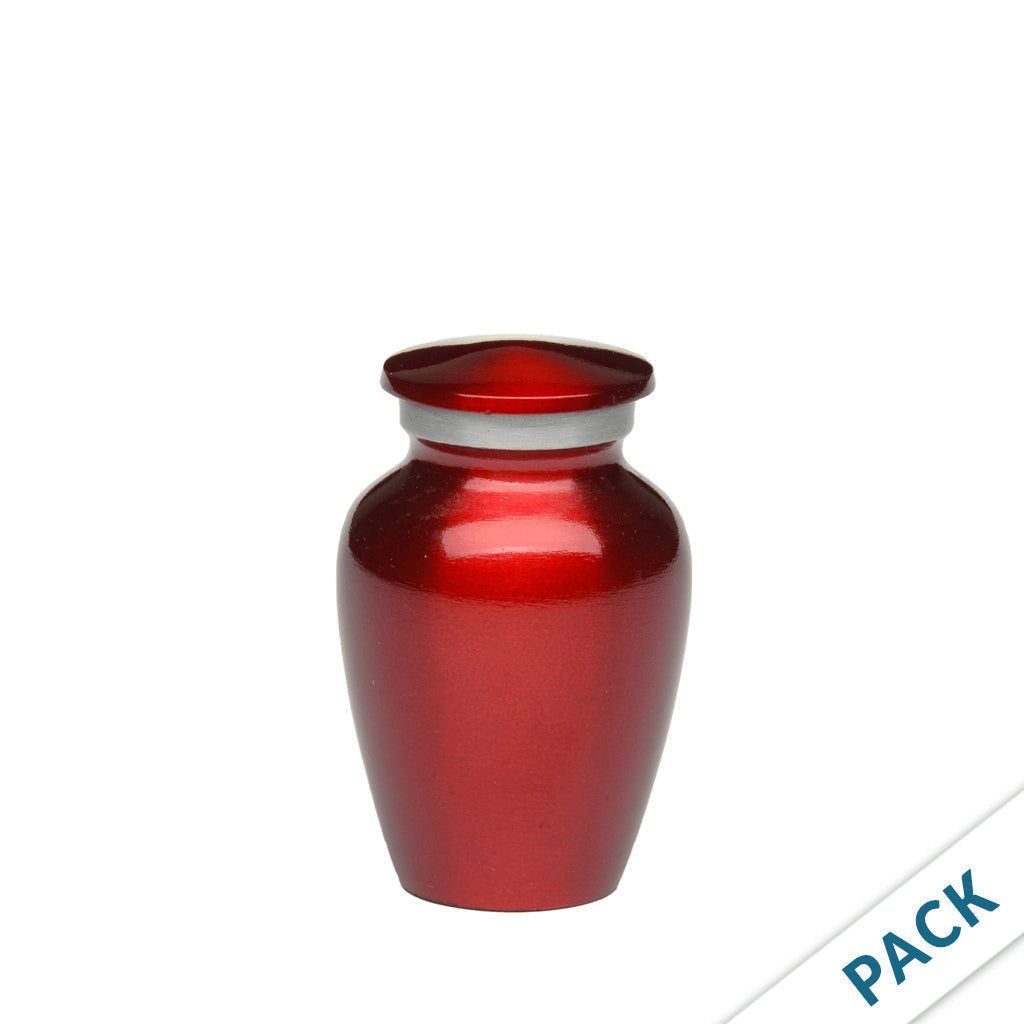 KEEPSAKE Classic Alloy urn -Color Perfection - High-Gloss-Pack of 10 Red