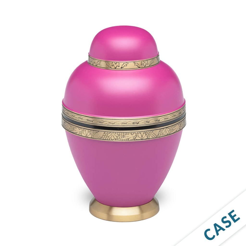 CLEARANCE ~ADULT Brass Urn -1962- Dome Top - Case of 6 Magenta Sky