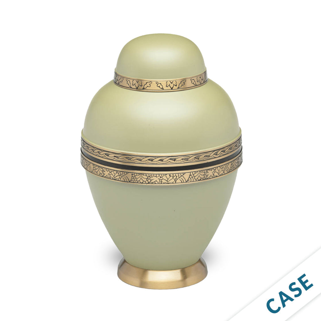 CLEARANCE ~ADULT Brass Urn -1962- Dome Top - Case of 6 Seafoam