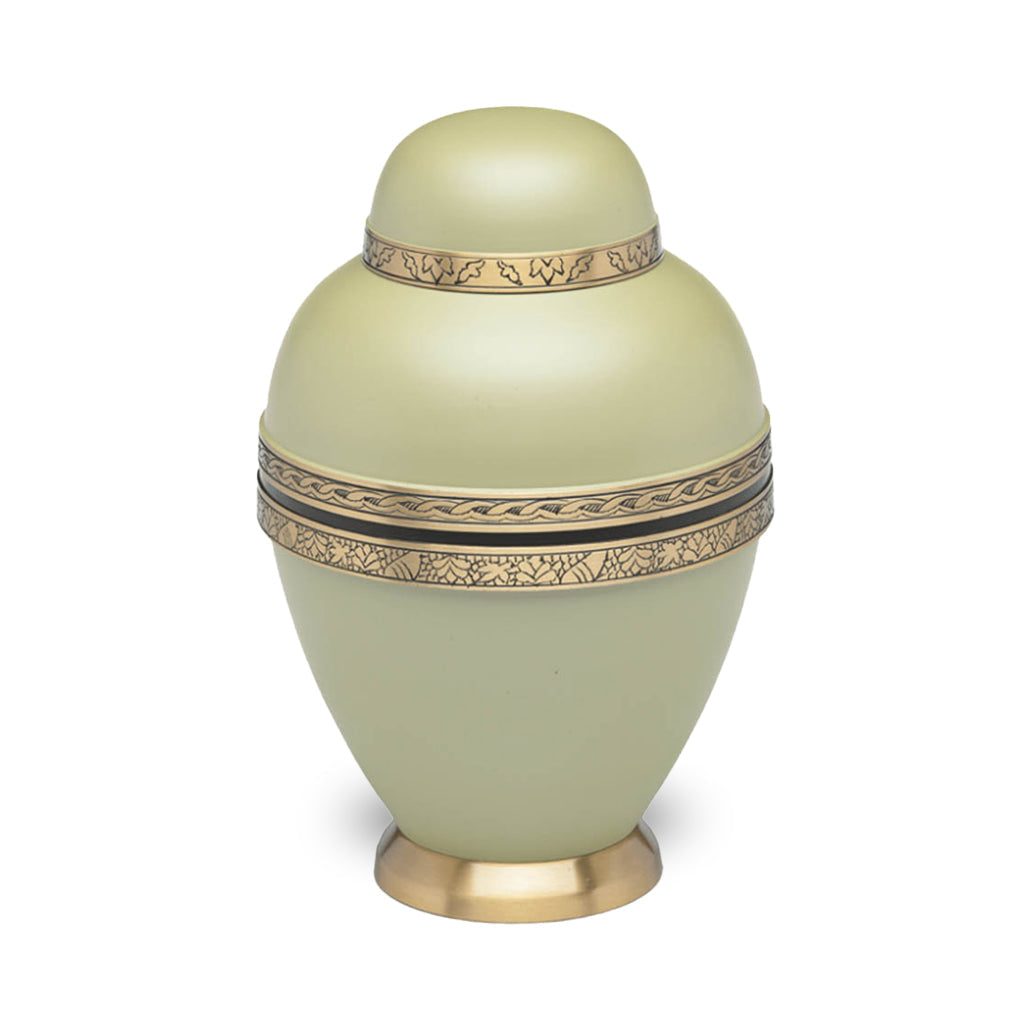 CLEARANCE ~ADULT Brass Urn -1962- Dome Top Seafoam