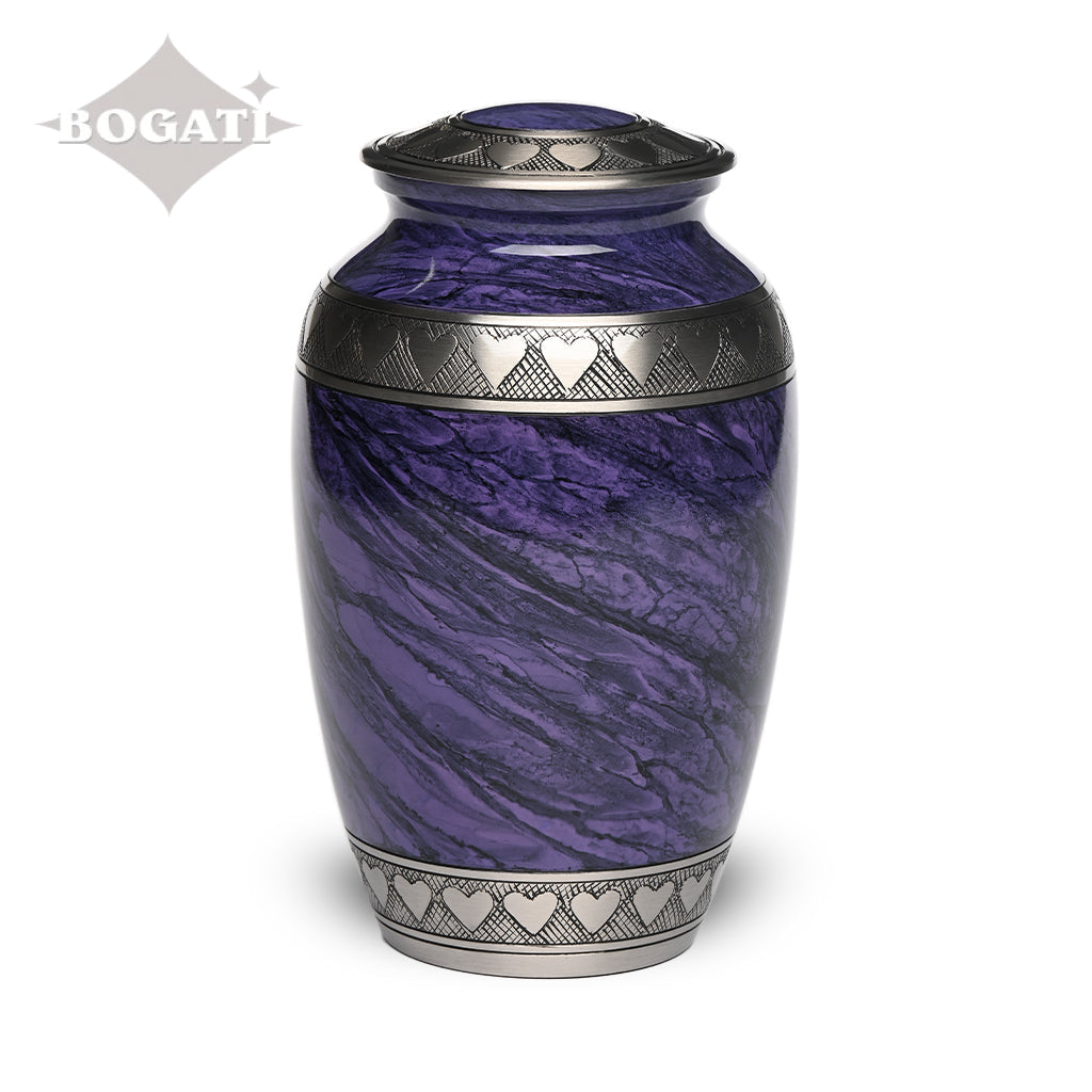 ADULT Brass Urn -2263- Heart Bands