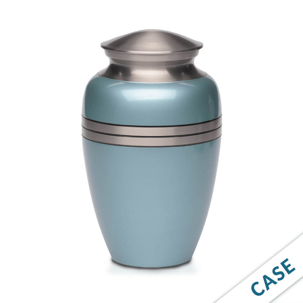 CLEARANCE - ADULT Classic Brass Urn -2480 – Metallic Finish - Three Rings - Case of 4 Blue