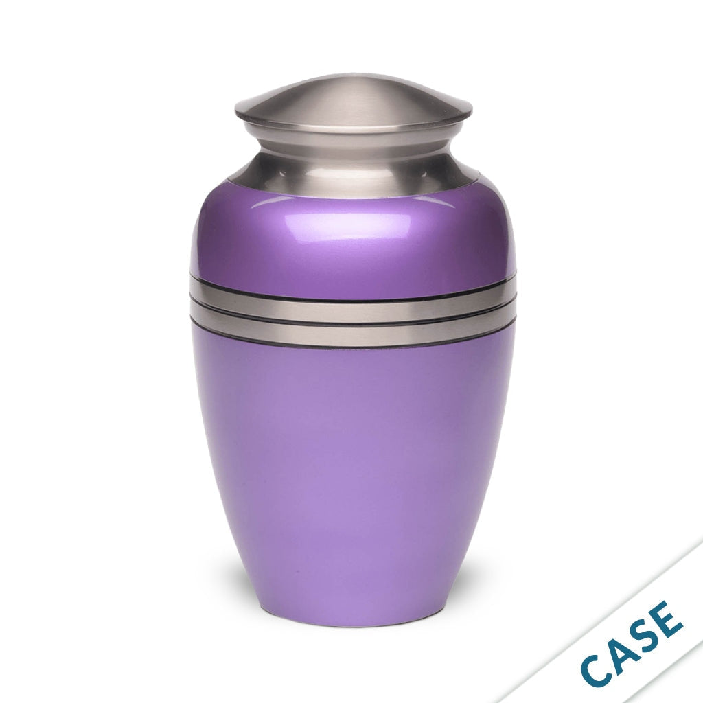 CLEARANCE - ADULT Classic Brass Urn -2480 – Metallic Finish - Three Rings - Case of 4 Purple
