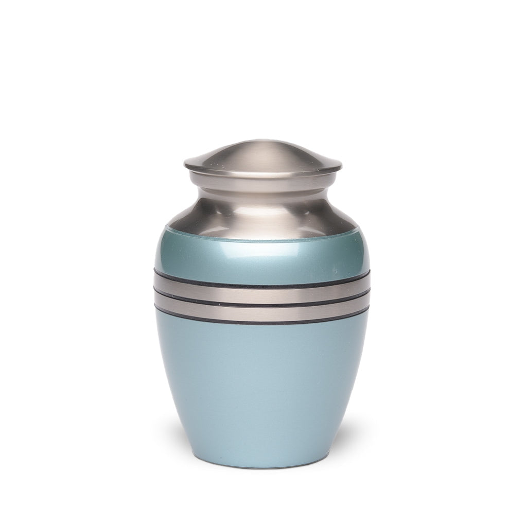 CLEARANCE - SMALL Classic Brass Urn -2480 - Three Rings Blue