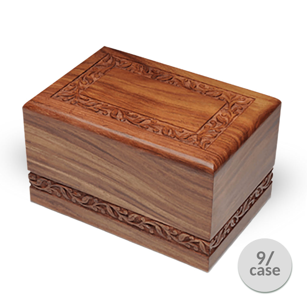 ADULT - Rosewood Border Urn -2742- Slide-out base - Case of 9