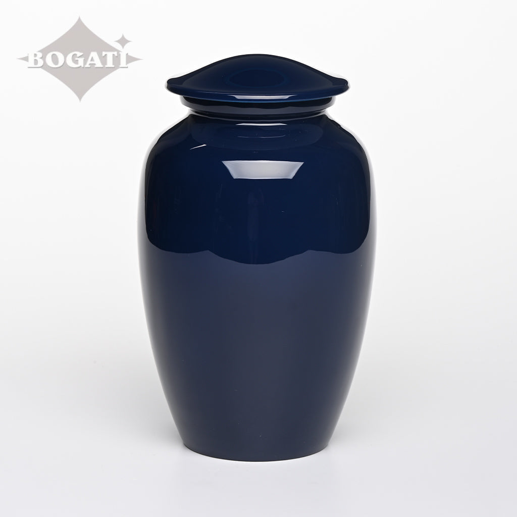 ADULT - Alloy Urn -3350 - Dark Blue Floral Nature Urns