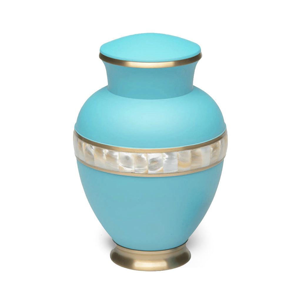 ADULT - Brass -5000-2 - Matte Mother of Pearl Turquoise-Blue