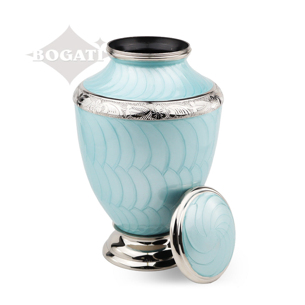 ADULT Brass-Alloy Urn -5600- Nickel Plated Brass & Enamel