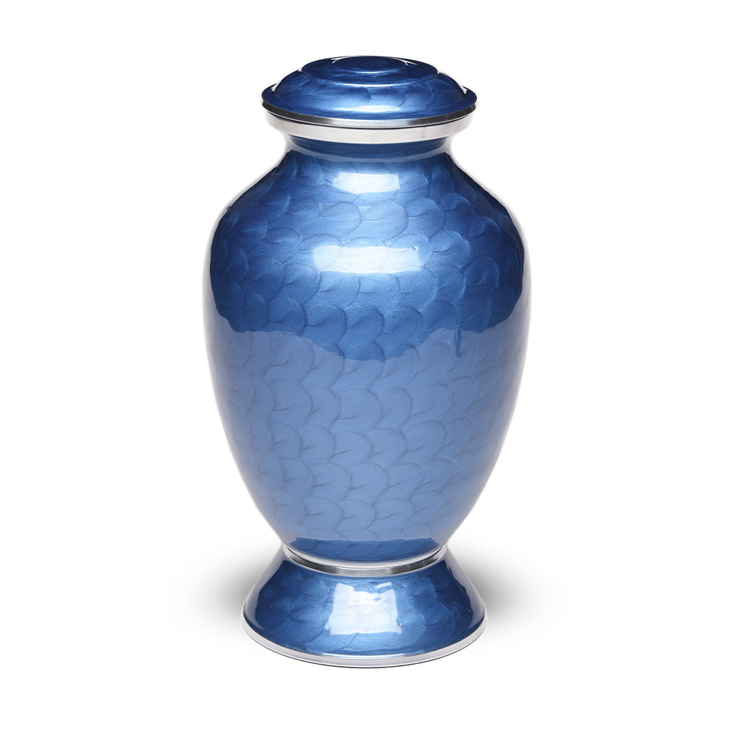 ADULT - Alloy Urn -6176- Blue Enamel Vase-Style