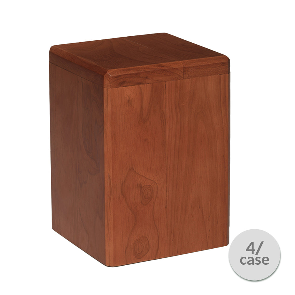 Manufacturer IMPERFECT - ADULT - Rubberwood Vertical Urn -7138- Cinnamon - Case of 4